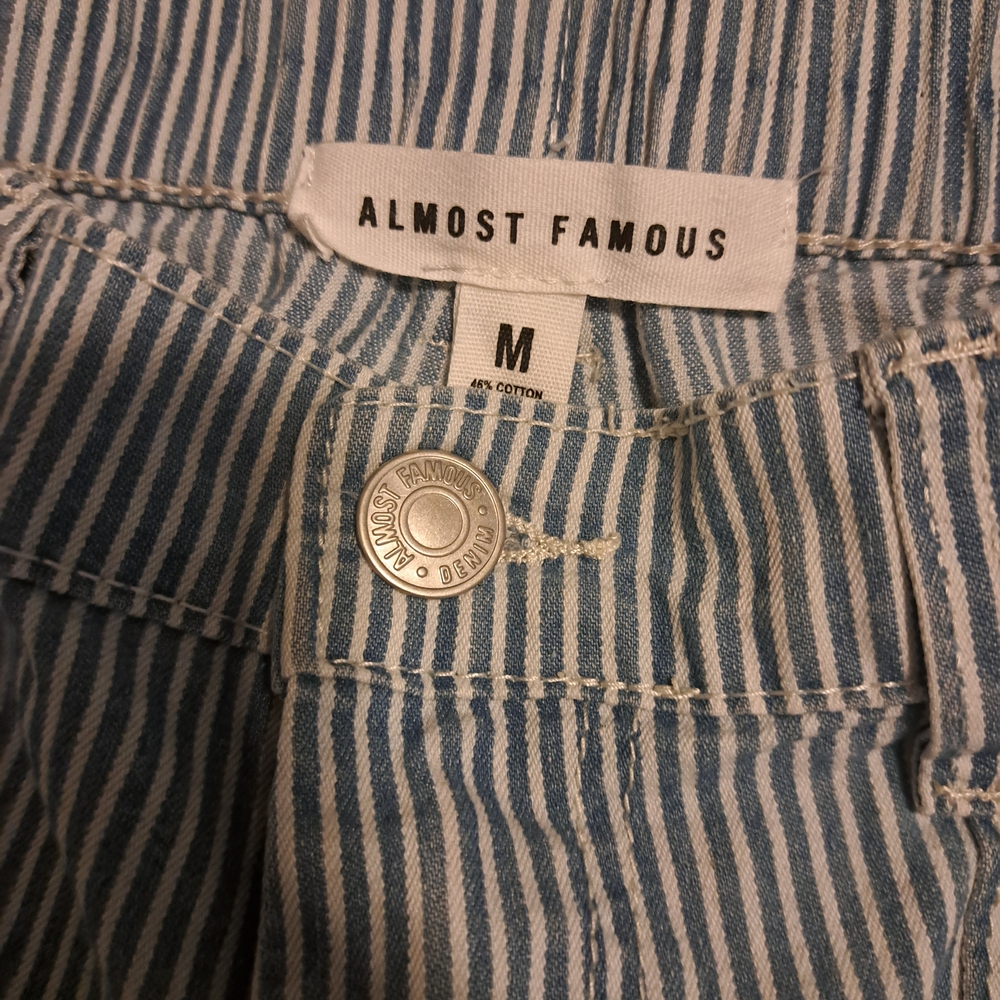 Almost Famous Denim with Blue and White Stripes Wide Leg Jeans